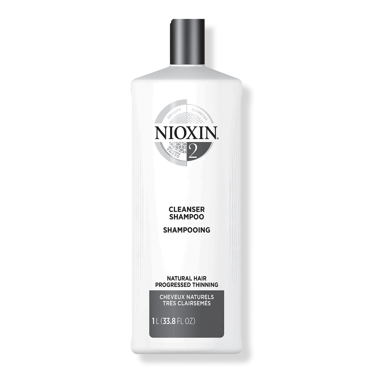 Nioxin Cleanser Shampoo, System 2 (Fine/Progressed Thinning, Natural Hair), 33.8 oz