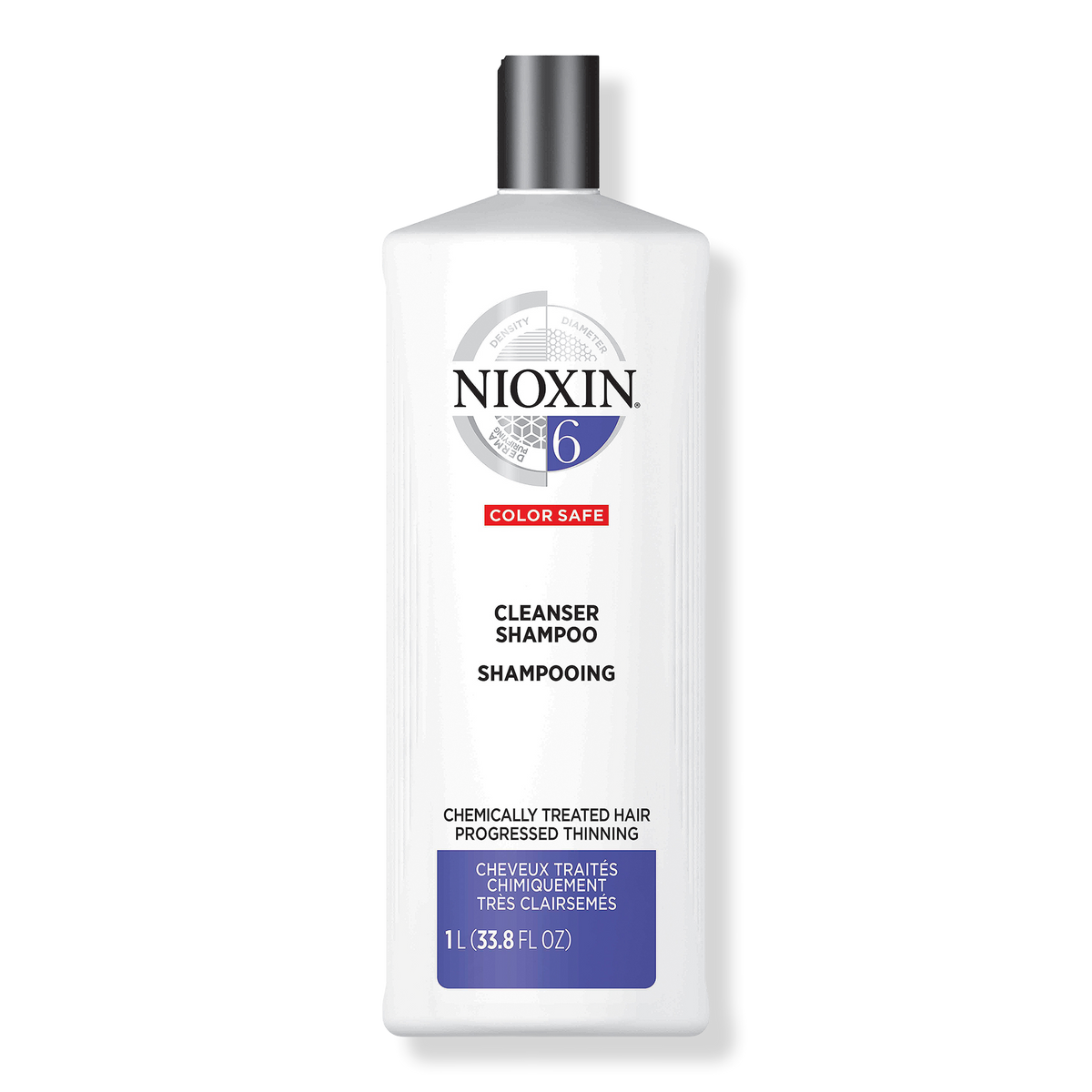 Nioxin Cleanser Shampoo, System 6 (Chemically Treated/Bleached Hair/Progressed Thinning), 33.8 oz