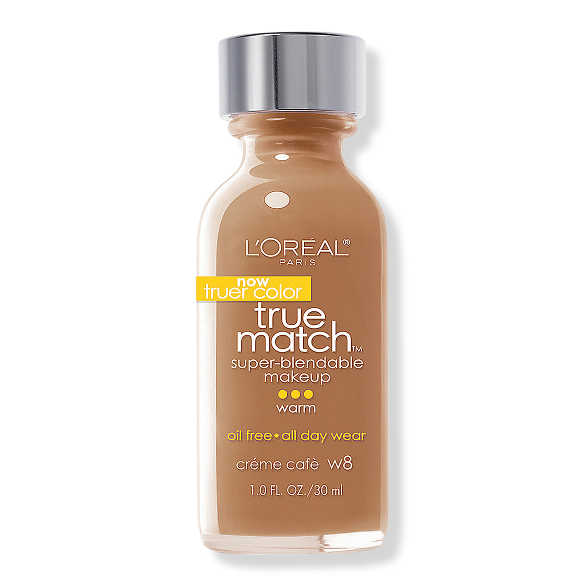 L'Oréal True Match Super-Blendable Foundation Makeup, W8 Creme Cafe, 1 oz