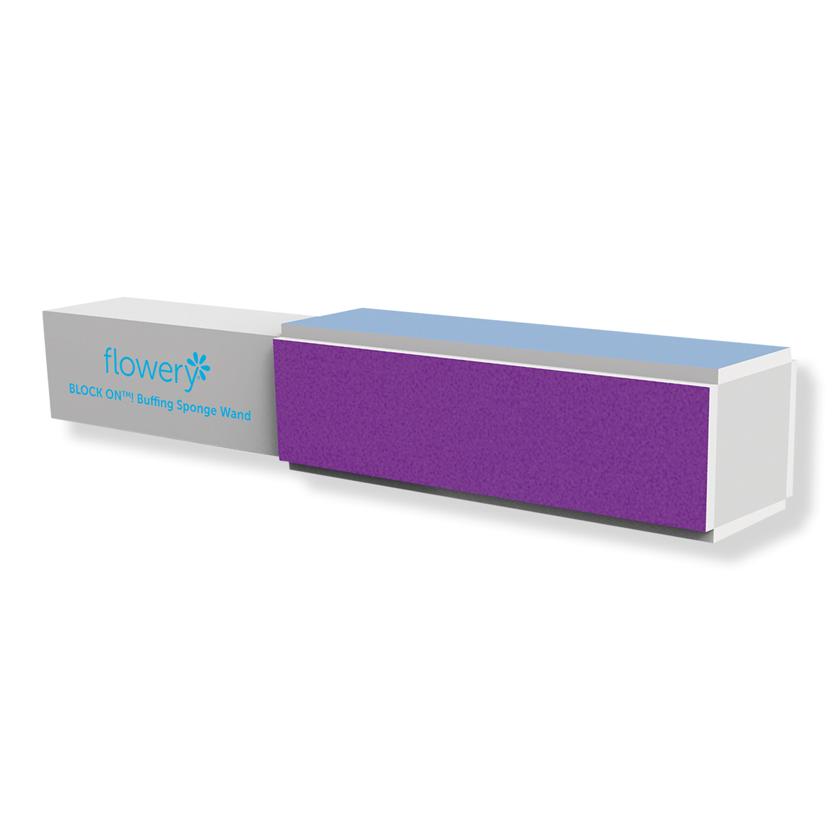 Flowery Block On Buffing Sponge Wand, 1 ea