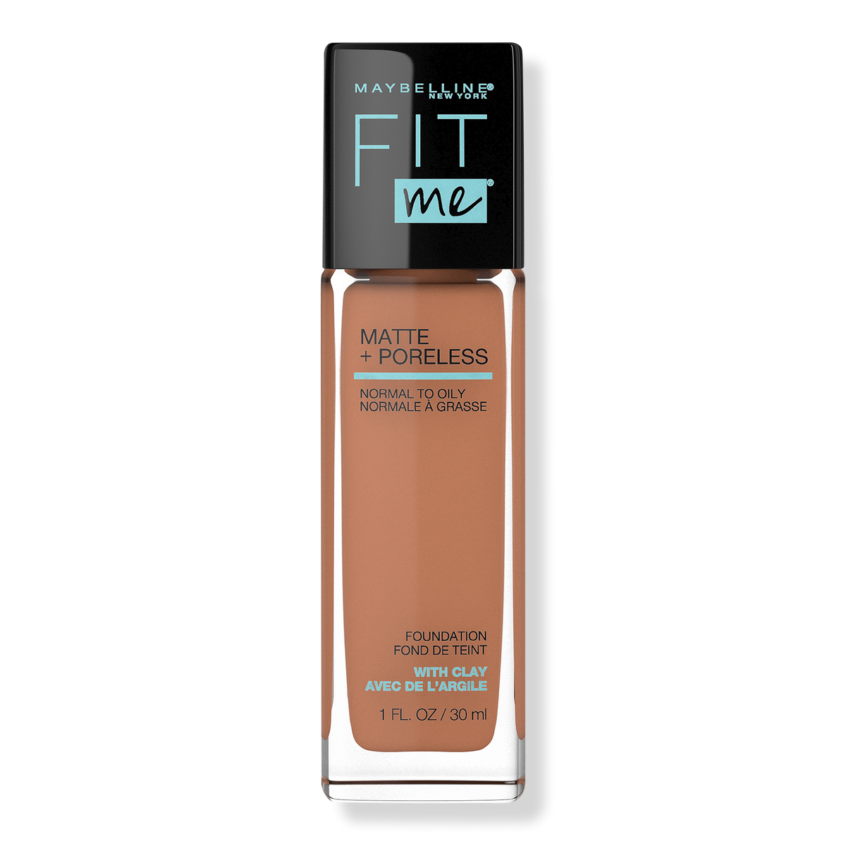 Maybelline Fit Me Matte + Poreless Liquid Foundation, Spicy Brown 338, 1 oz
