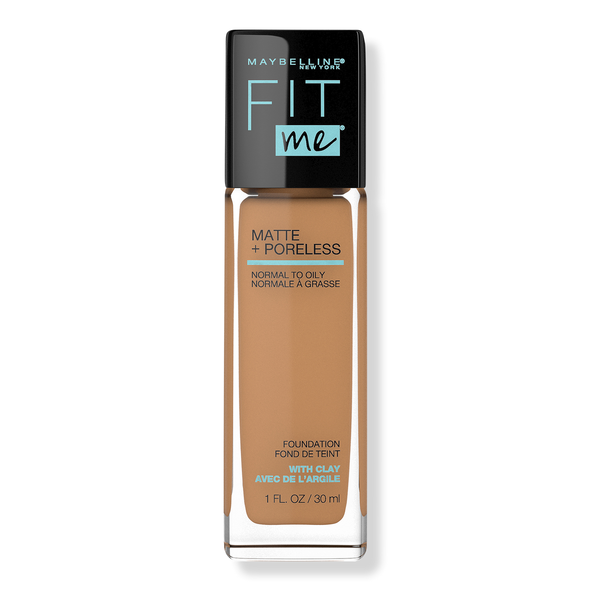 Maybelline Fit Me Matte + Poreless Liquid Foundation, Golden Caramel 332, 1 oz