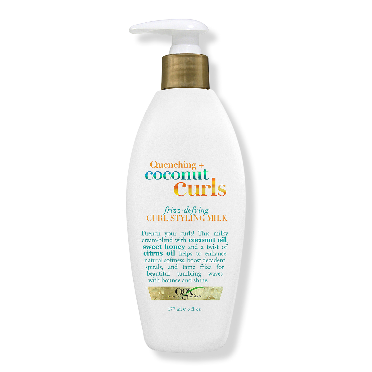 OGX Quenching + Coconut Curls Frizz Defying Curl Styling Milk, 6 oz