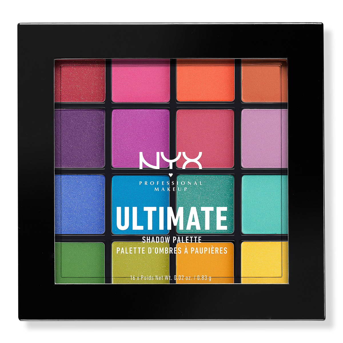 NYX Professional Makeup Ultimate Eyeshadow Palette, Brights