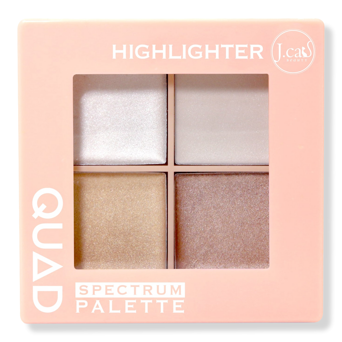 J.Cat Beauty Highlighter Quad Spectrum Palette, 0.21 oz