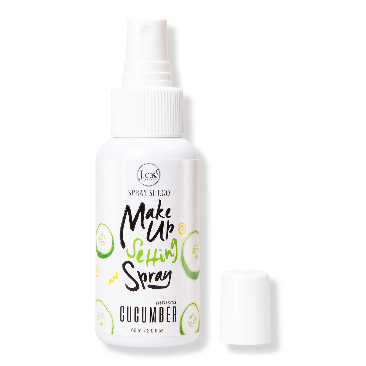 J.Cat Beauty Spray, Set, Go Setting Spray, Cucumber, 2 oz