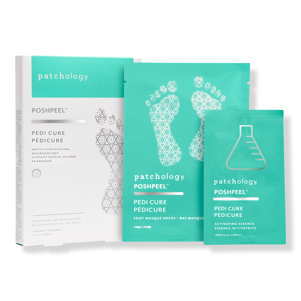 Patchology PoshPeel Pedi Cure Intensive Foot Peel Treatment, Standard