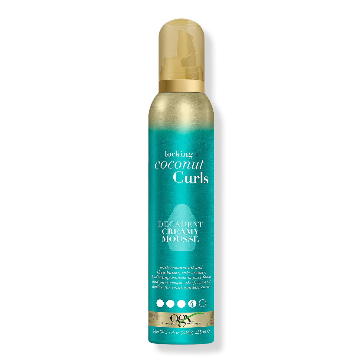 OGX Locking + Coconut Curls Decadent Creamy Mousse, 7.9 oz