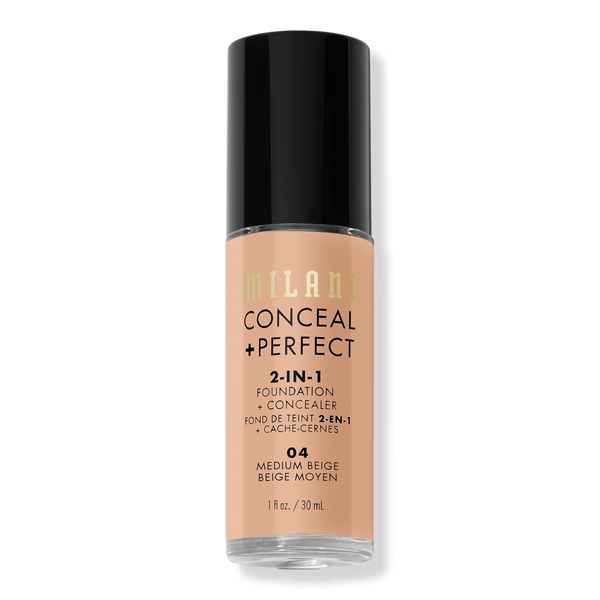 Milani Conceal + Perfect 2-in-1 Foundation + Concealer, Medium Beige, 1 oz