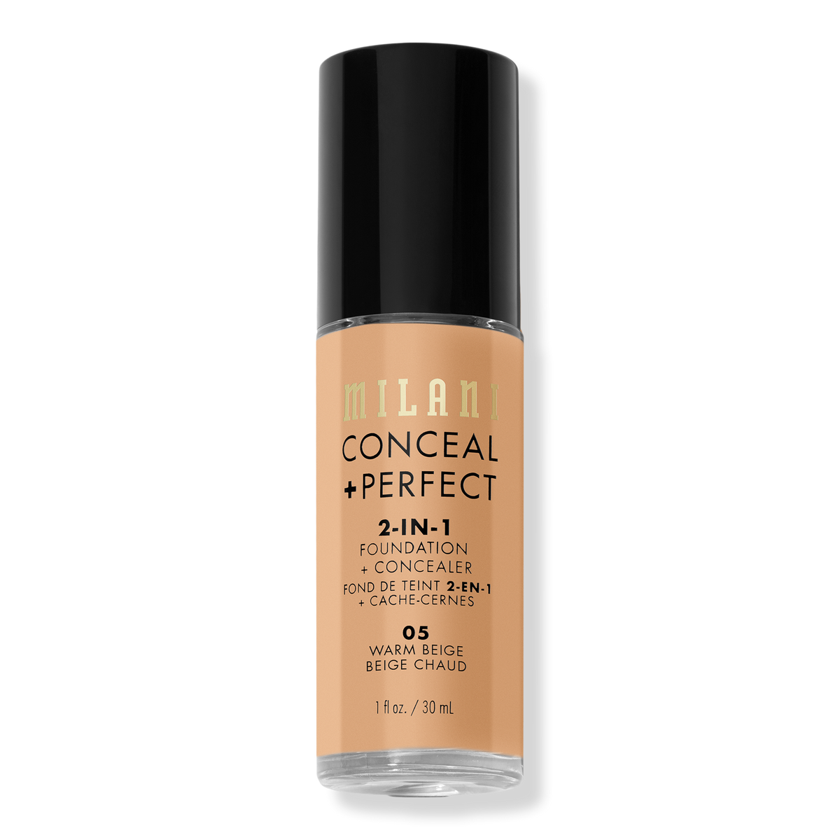 Milani Conceal + Perfect 2-in-1 Foundation + Concealer, Warm Beige, 1 oz