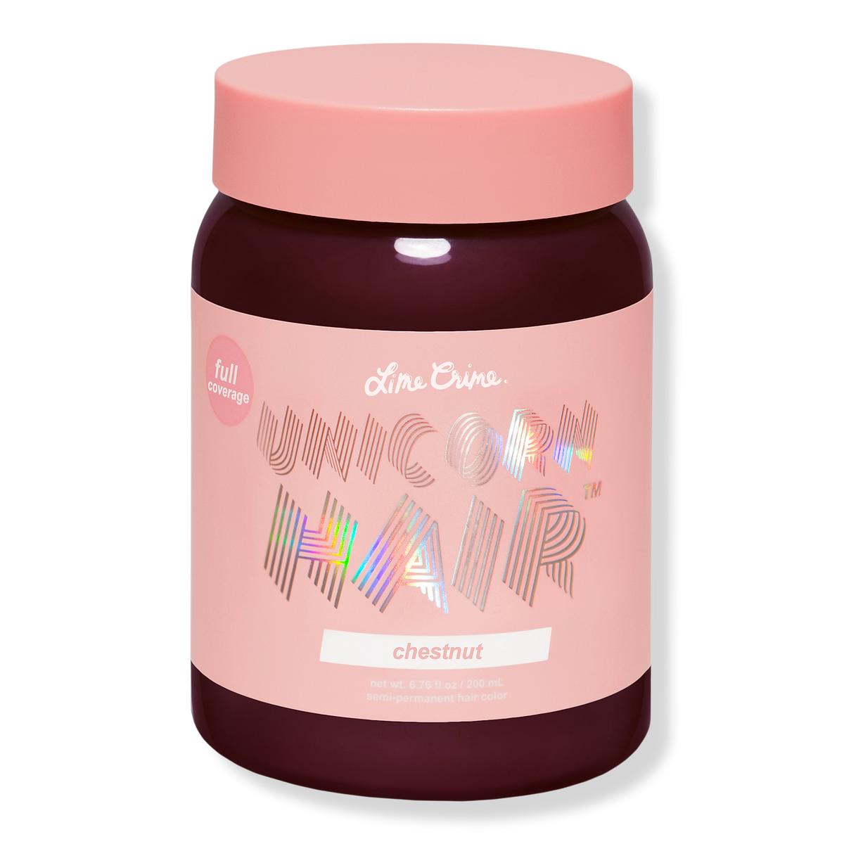 Lime Crime Unicorn Hair Semi-Permanent Hair Color Full Coverage, Chestnut, 6.76 oz