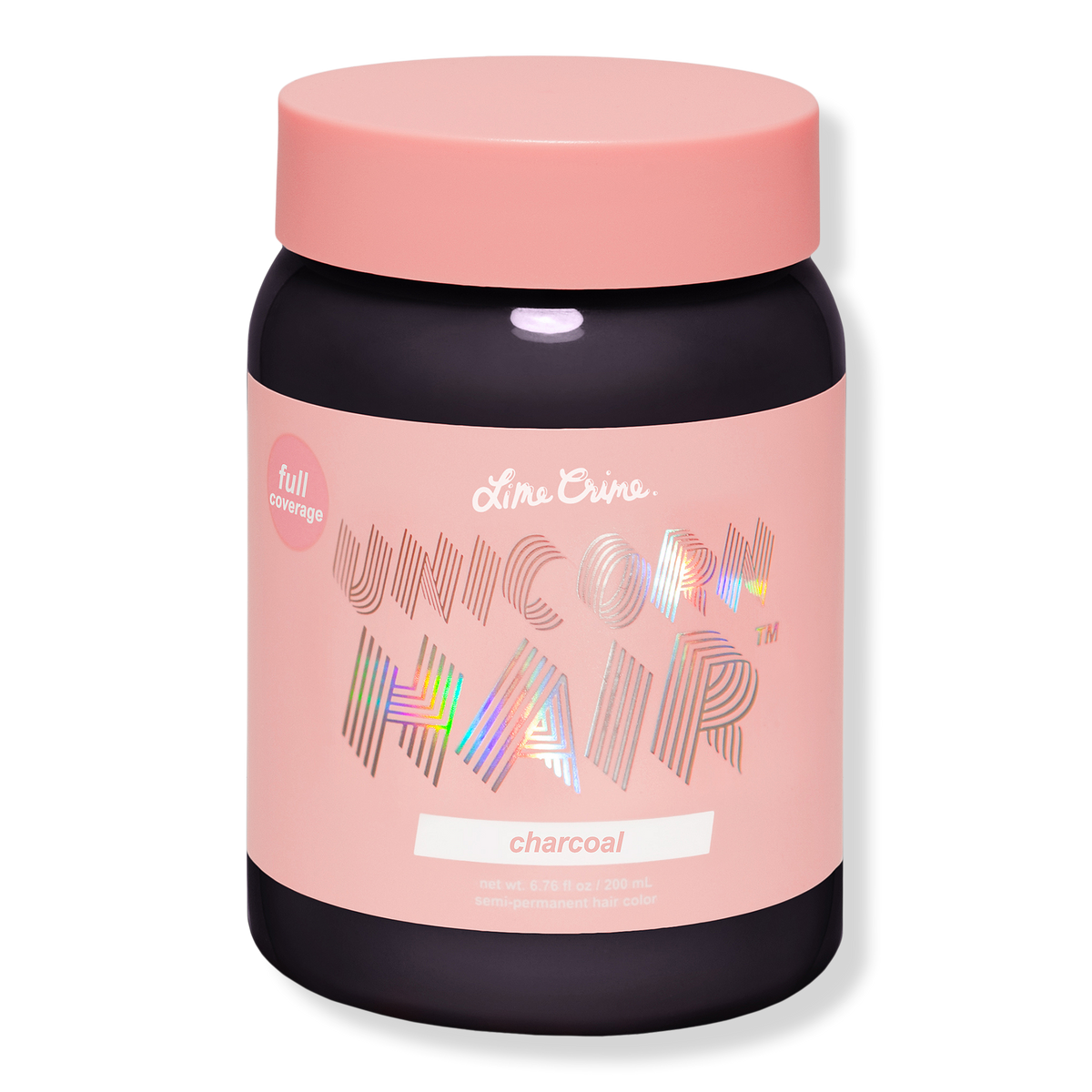 Lime Crime Unicorn Hair Semi-Permanent Hair Color Full Coverage, Charcoal, 6.76 oz
