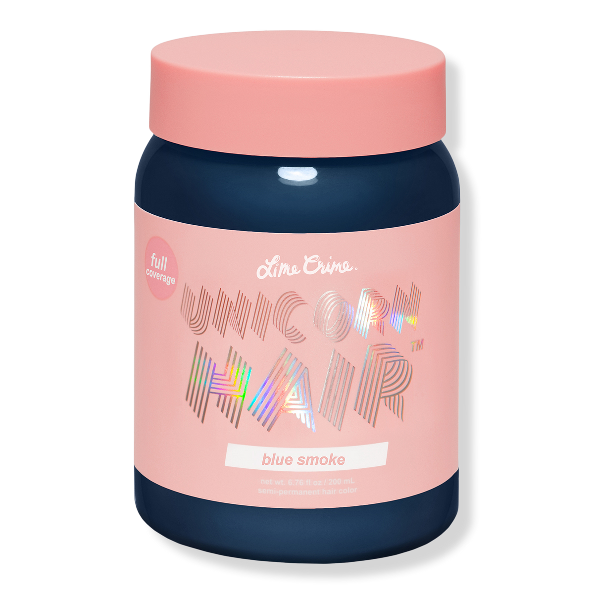 Lime Crime Unicorn Hair Semi-Permanent Hair Color Full Coverage, Blue Smoke, 6.76 oz