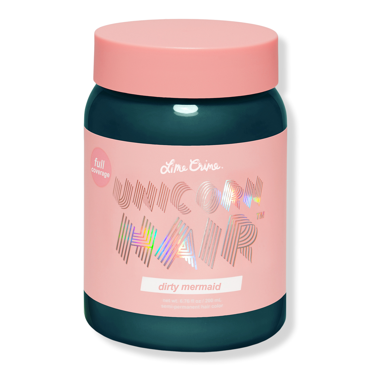 Lime Crime Unicorn Hair Semi-Permanent Hair Color Full Coverage, Dirty Mermaid, 6.76 oz