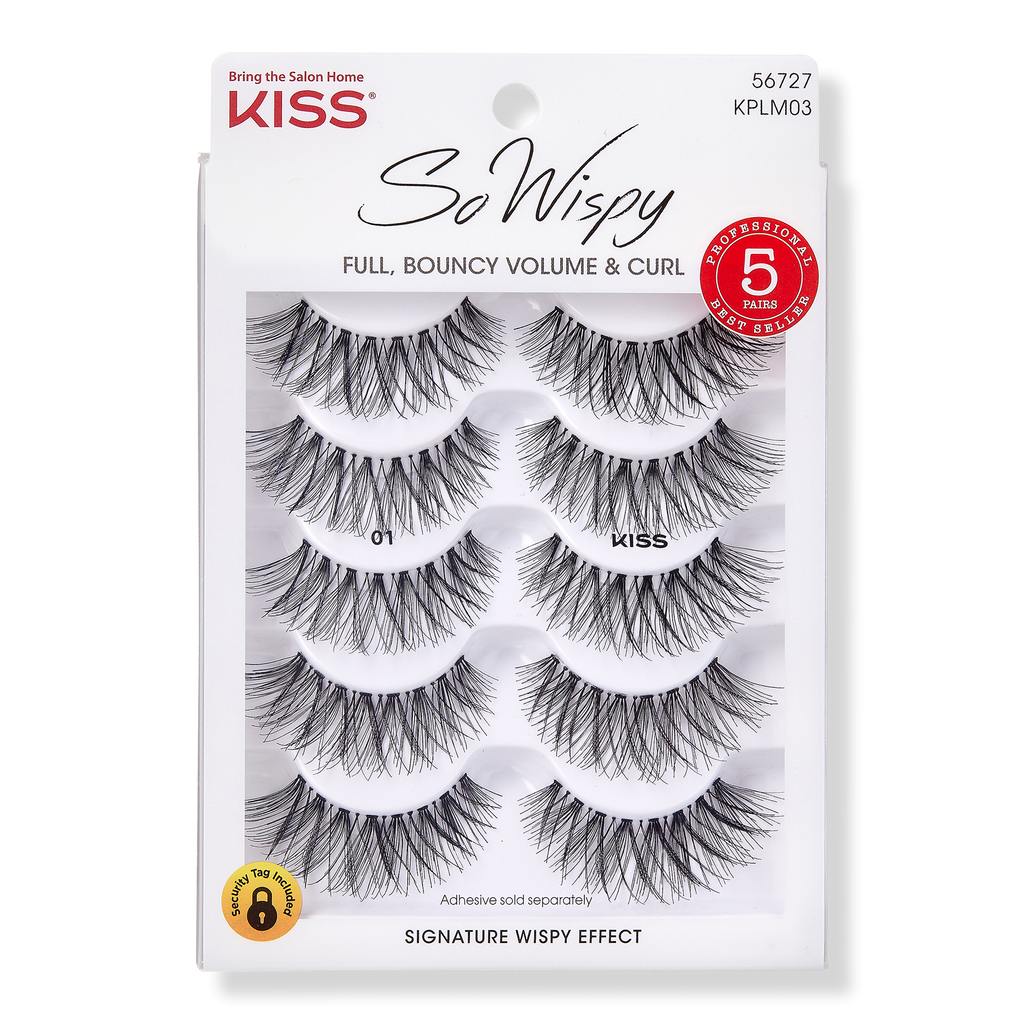 Kiss So Wispy False Eyelashes Multipack, 5 pairs, #01