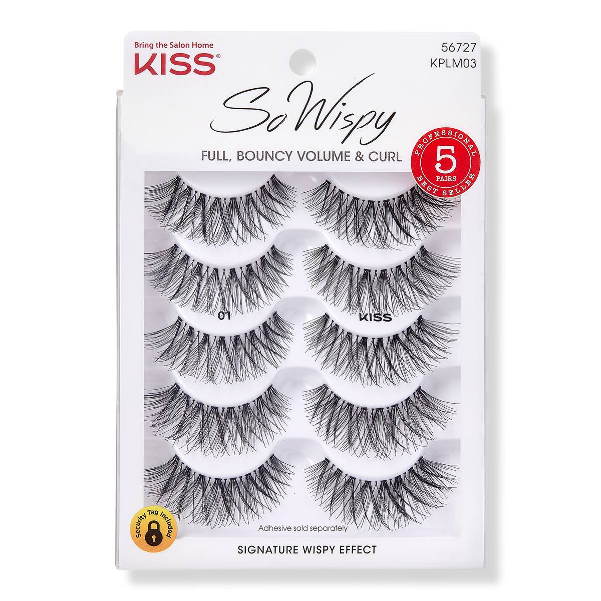 Kiss So Wispy False Eyelashes Multipack, 5 pairs, #01