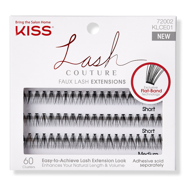 Kiss Lash Couture Faux Extensions Lash, Easy-to-Achieve Lash Extension Look, Clusters, 60 ea