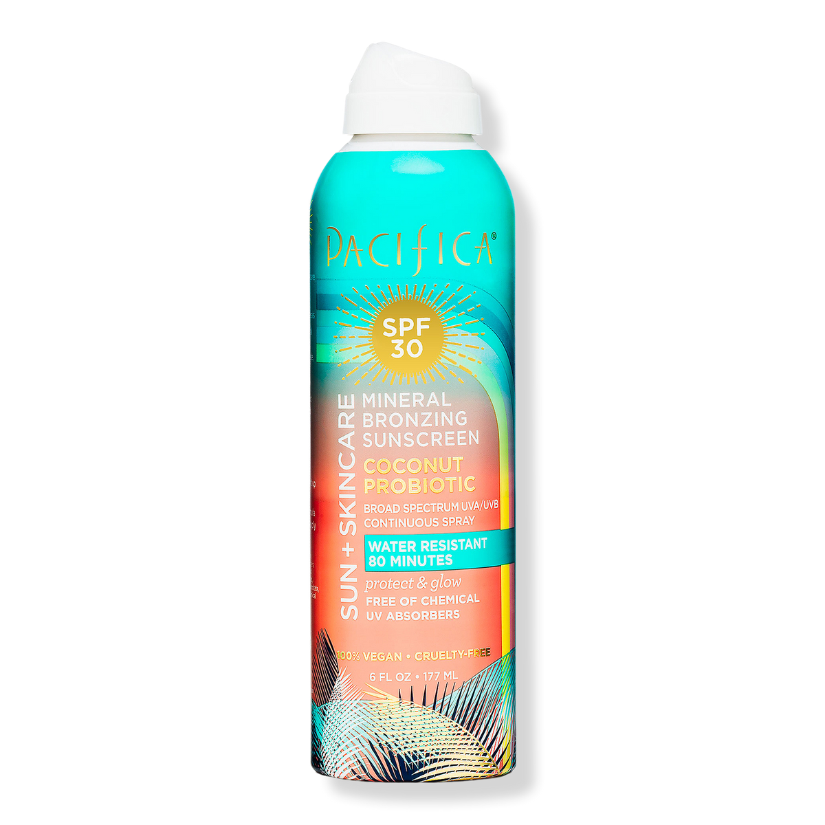 Pacifica Sun + Skincare Mineral Bronzing Sunscreen Coconut Probiotic, SPF 30, 6 oz