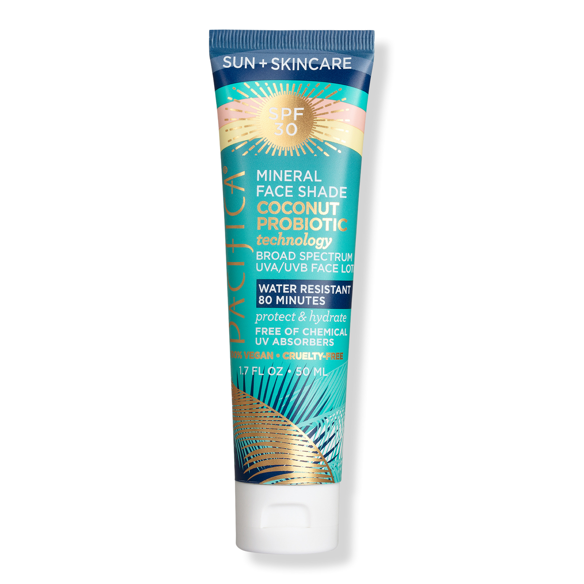 Pacifica Sun + Skincare Mineral Face Shade Coconut Probiotic, SPF 30, 1.7 oz