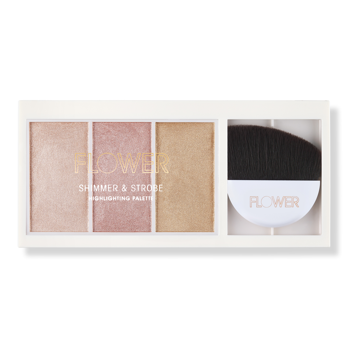FLOWER Beauty Shimmer & Strobe Highlighting Palette, Champagne Shimmer, 0.28 oz