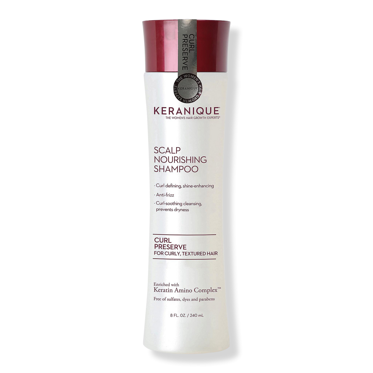 Keranique Curl Preserve Scalp Nourishing Shampoo For Curly, Textured Hair, 8 oz