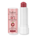 Babo Botanicals Sheer Lip Tint Conditioner, SPF 15 Mineral Sunscreen Lip Balm, Crimson Rose, 0.15 oz