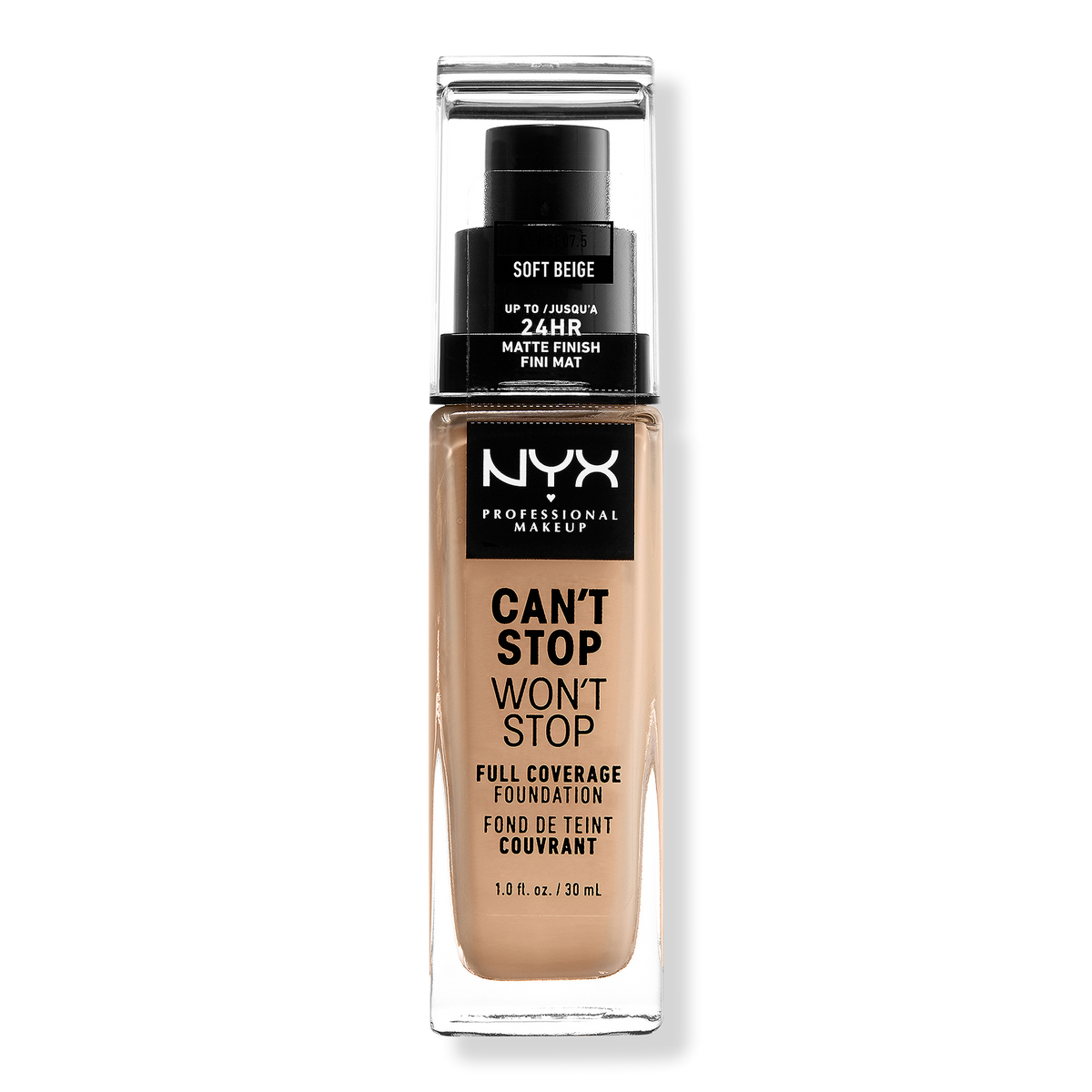 NYX Professional Makeup Can't Stop Won't Stop Foundation, Soft Beige, 1 oz