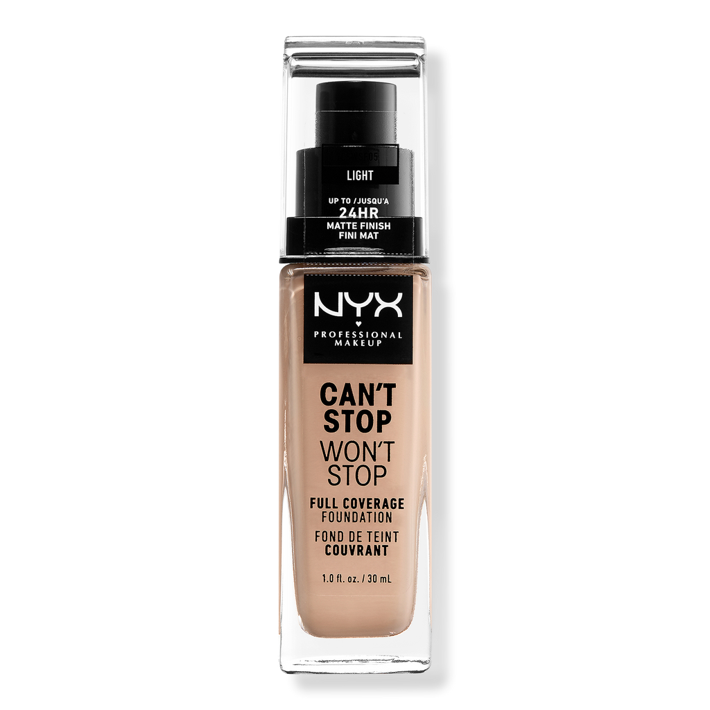 NYX Professional Makeup Can't Stop Won't Stop Foundation, Light, 1 oz