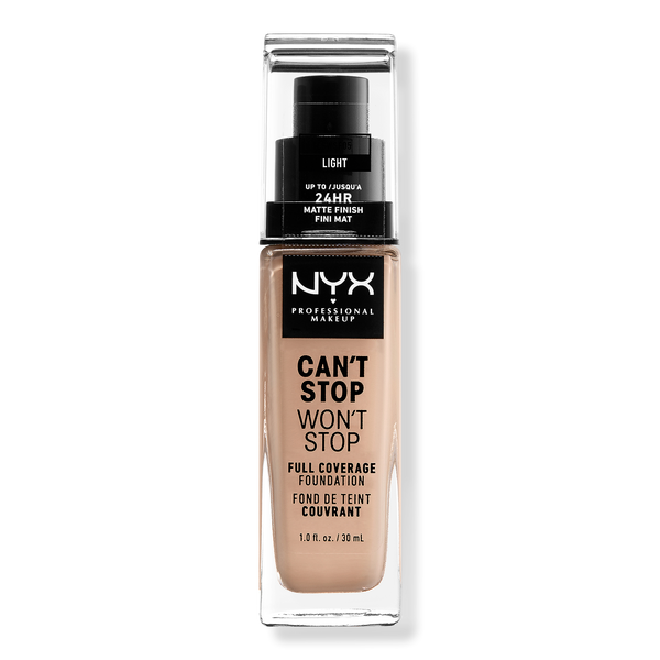 NYX Professional Makeup Can't Stop Won't Stop Foundation, Light, 1 oz