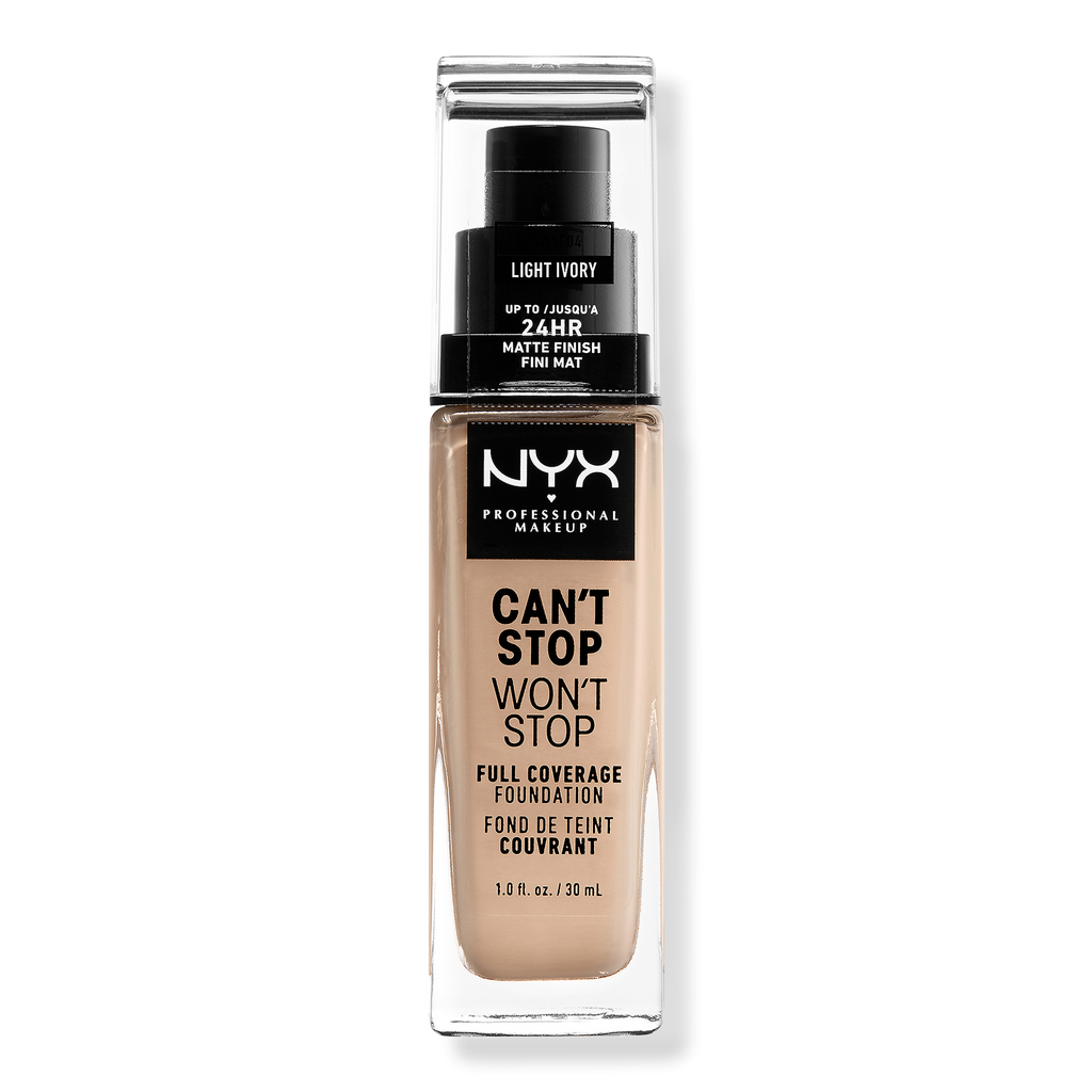 NYX Professional Makeup Can't Stop Won't Stop Foundation, Light Ivory, 1 oz