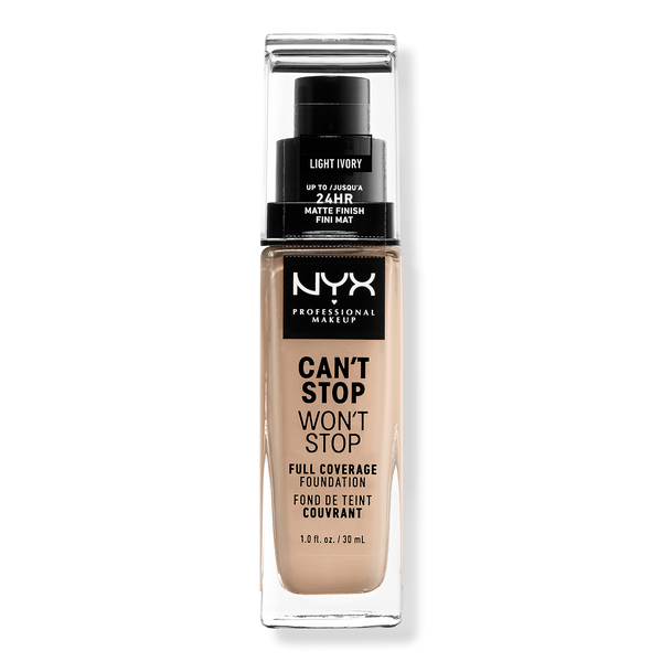 NYX Professional Makeup Can't Stop Won't Stop Foundation, Light Ivory, 1 oz