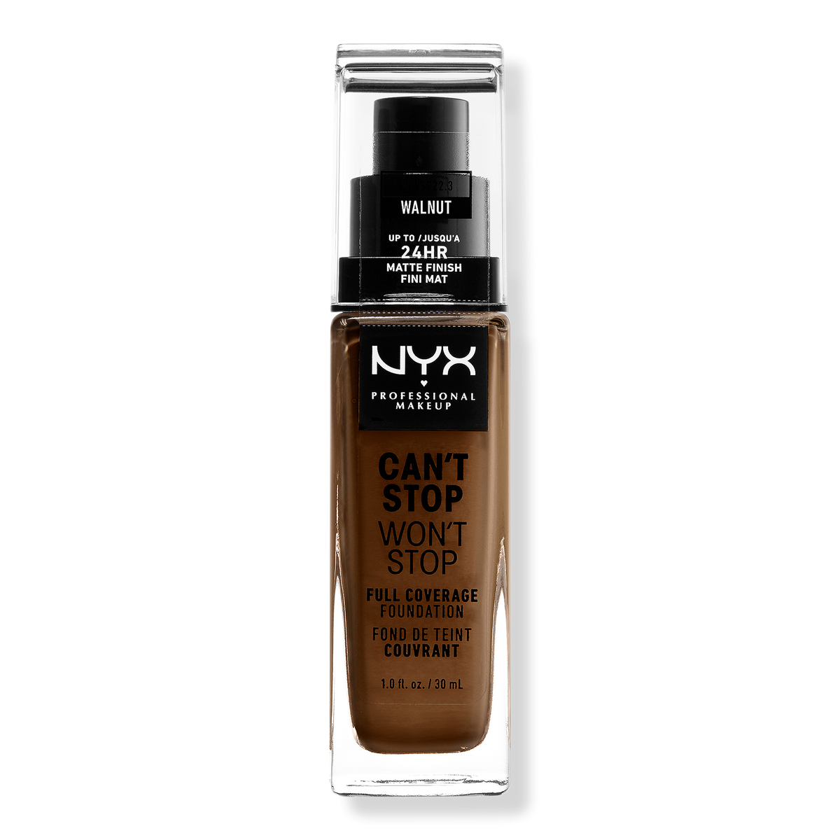 NYX Professional Makeup Can't Stop Won't Stop Foundation, Walnut, 1 oz