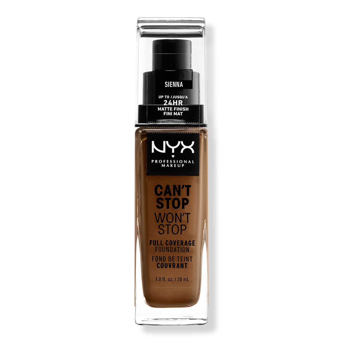NYX Professional Makeup Can't Stop Won't Stop Foundation, Sienna, 1 oz