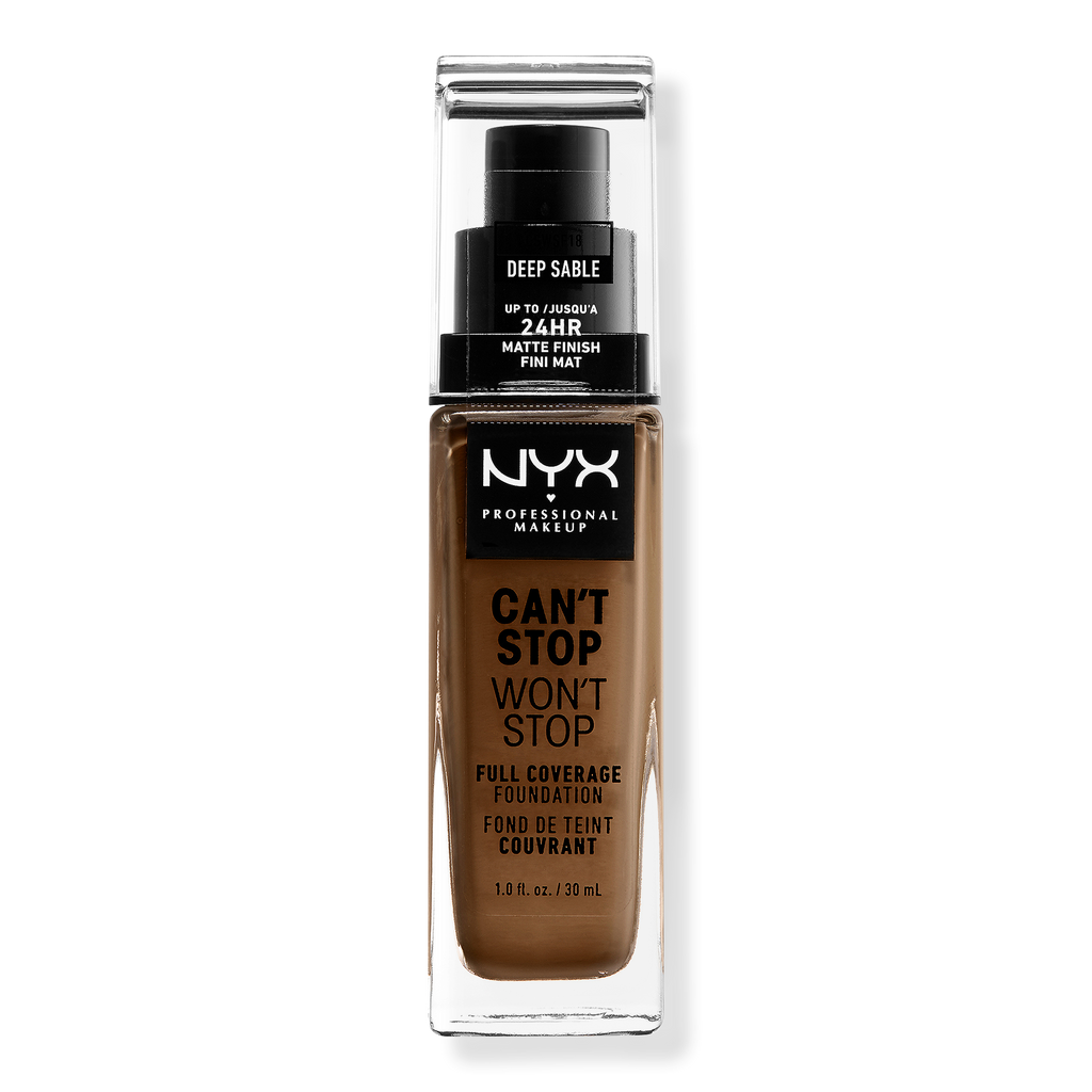 NYX Professional Makeup Can't Stop Won't Stop Foundation, Deep Sable, 1 oz