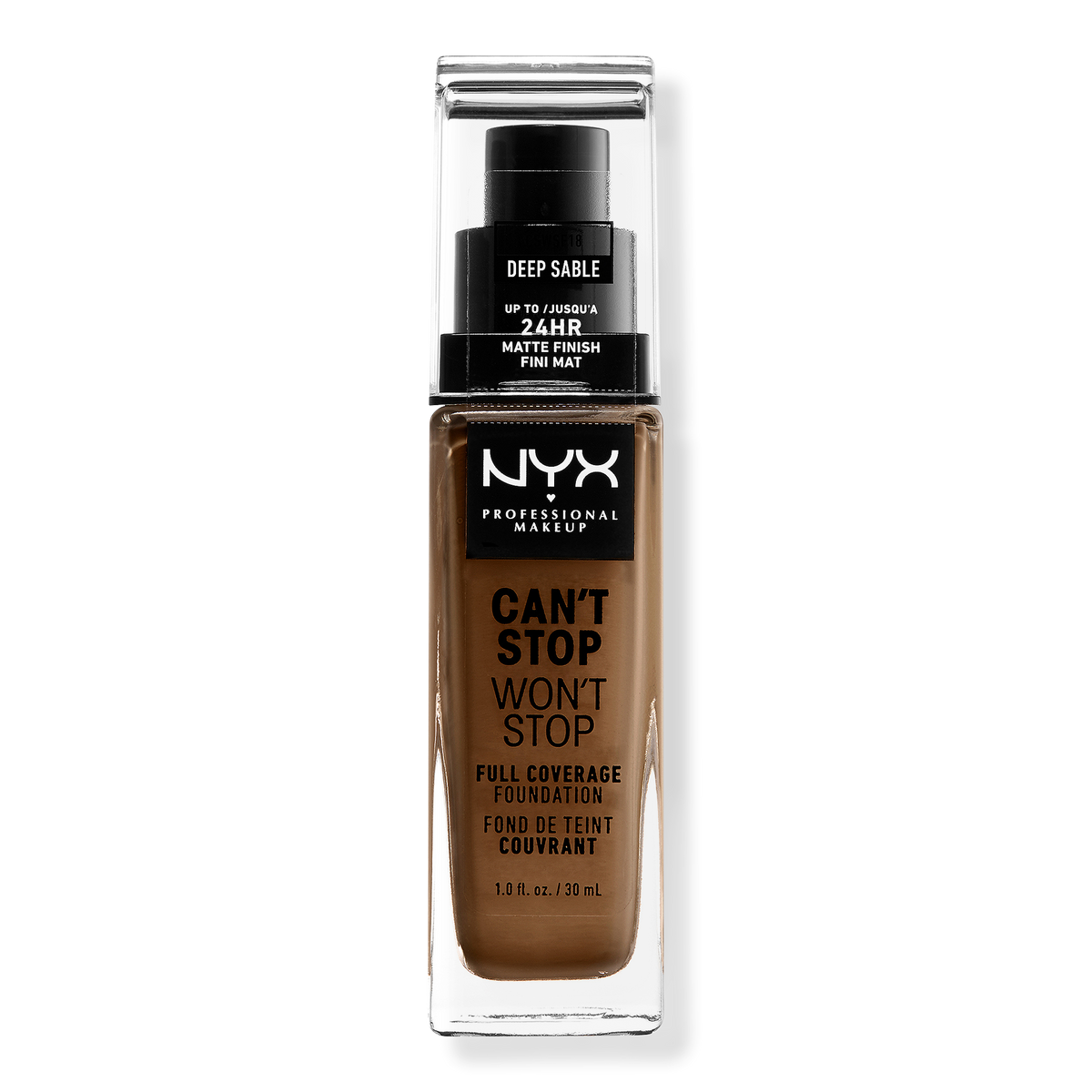NYX Professional Makeup Can't Stop Won't Stop Foundation, Deep Sable, 1 oz