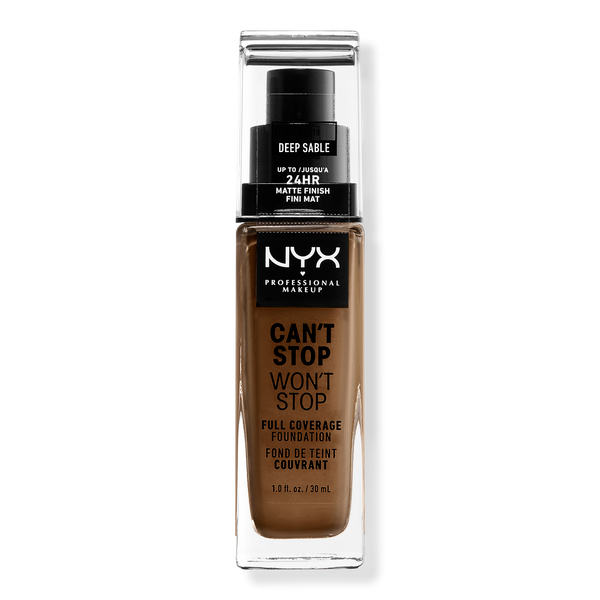 NYX Professional Makeup Can't Stop Won't Stop Foundation, Deep Sable, 1 oz
