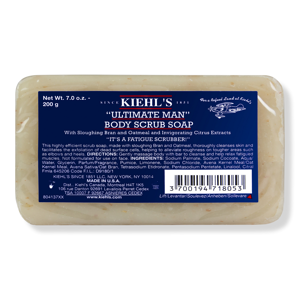 Kiehl's Since 1851 Ultimate Man Body Scrub Soap, 7 oz