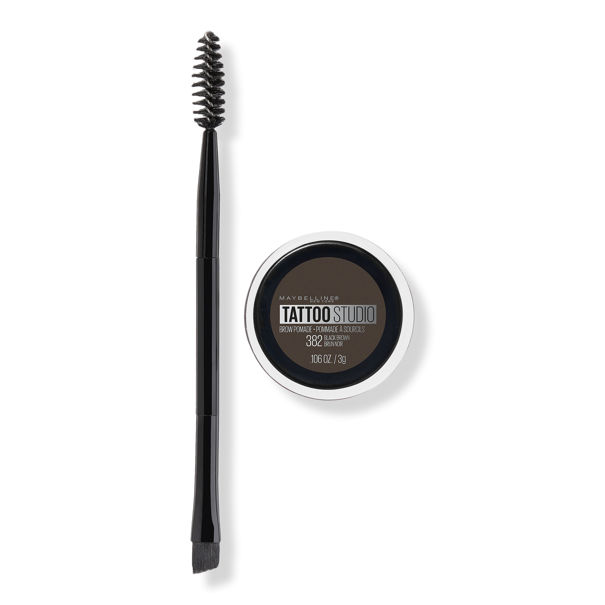 Maybelline TattooStudio Brow Pomade, Black Brown, 0.10 oz