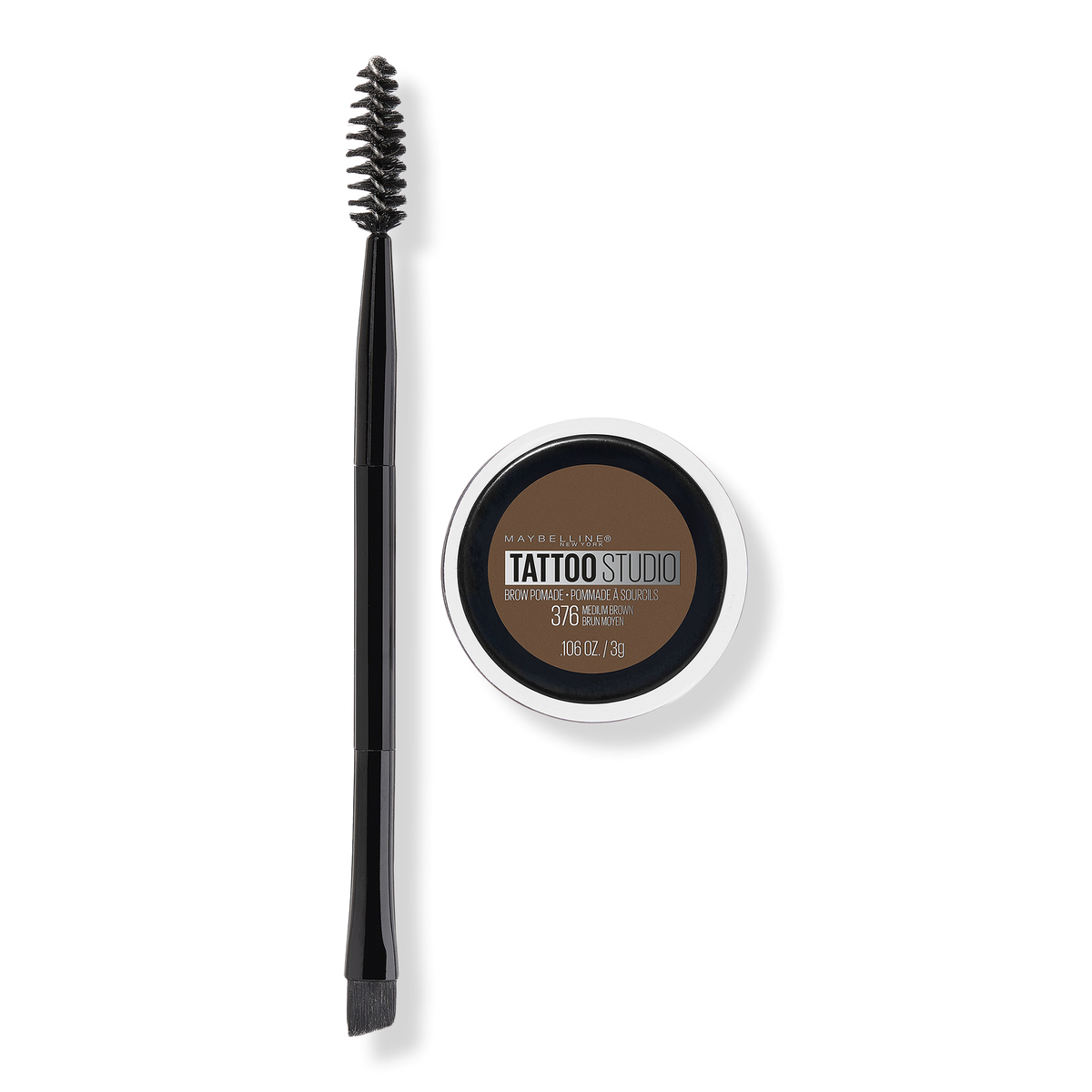 Maybelline TattooStudio Brow Pomade, Medium Brown, 0.10 oz