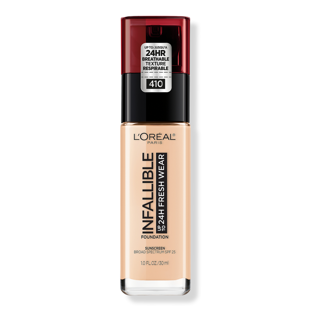 L'Oréal Infallible Fresh Wear 24HR Foundation, 410 Ivory, 1 oz