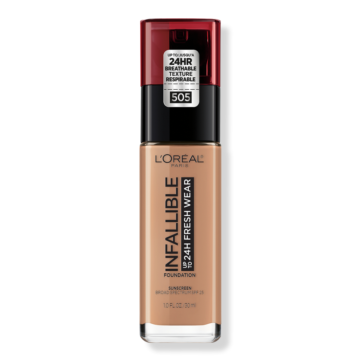 L'Oréal Infallible Fresh Wear 24HR Foundation, 505 Toffee, 1 oz