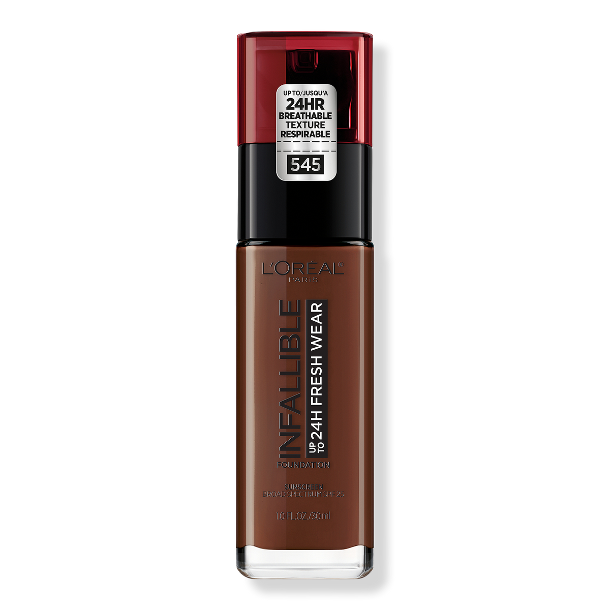 L'Oréal Infallible Fresh Wear 24HR Foundation, 545 Ebony, 1 oz