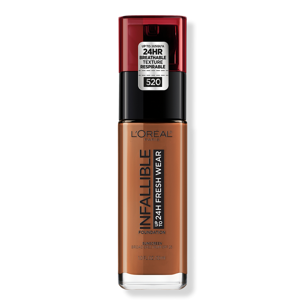 L'Oréal Infallible Fresh Wear 24HR Foundation, 520 Sienna, 1 oz