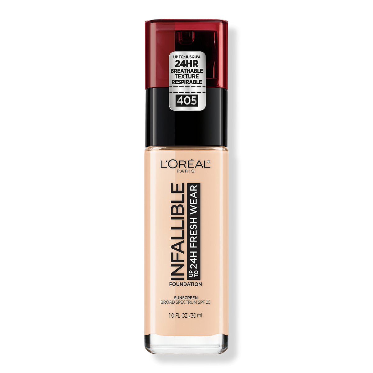 L'Oréal Infallible Fresh Wear 24HR Foundation, 405 Porcelain, 1 oz
