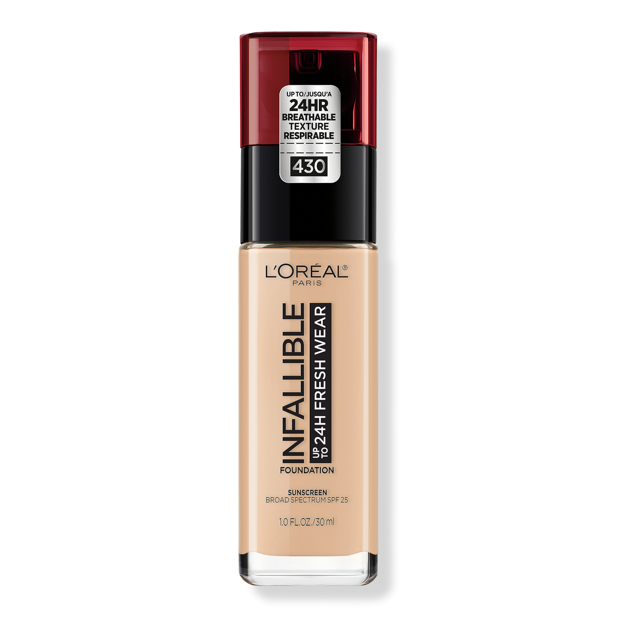 L'Oréal Infallible Fresh Wear 24HR Foundation, 430 Ivory Buff, 1 oz