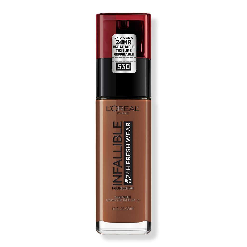 L'Oréal Infallible Fresh Wear 24HR Foundation, 530 Deep Amber, 1 oz