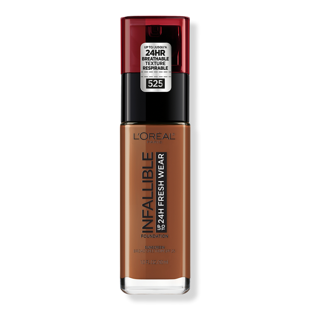 L'Oréal Infallible Fresh Wear 24HR Foundation, 525 Deep Golden, 1 oz