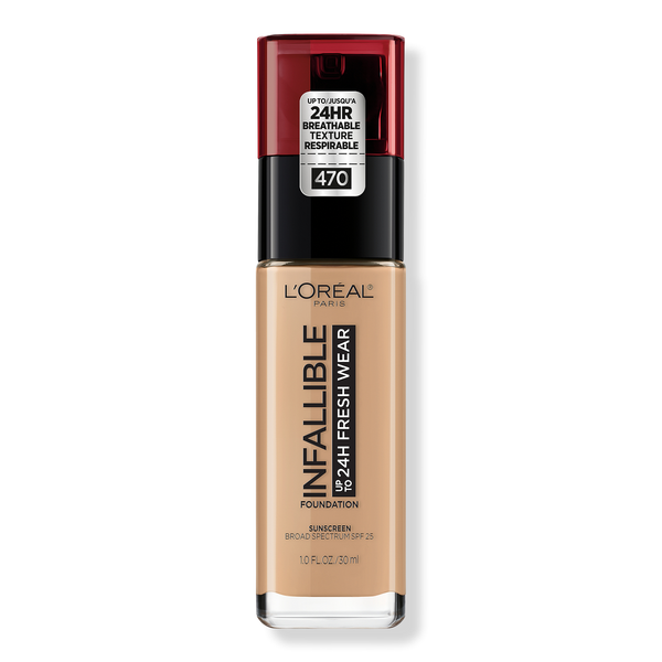 L'Oréal Infallible Fresh Wear 24HR Foundation, 470 Radiant Honey, 1 oz