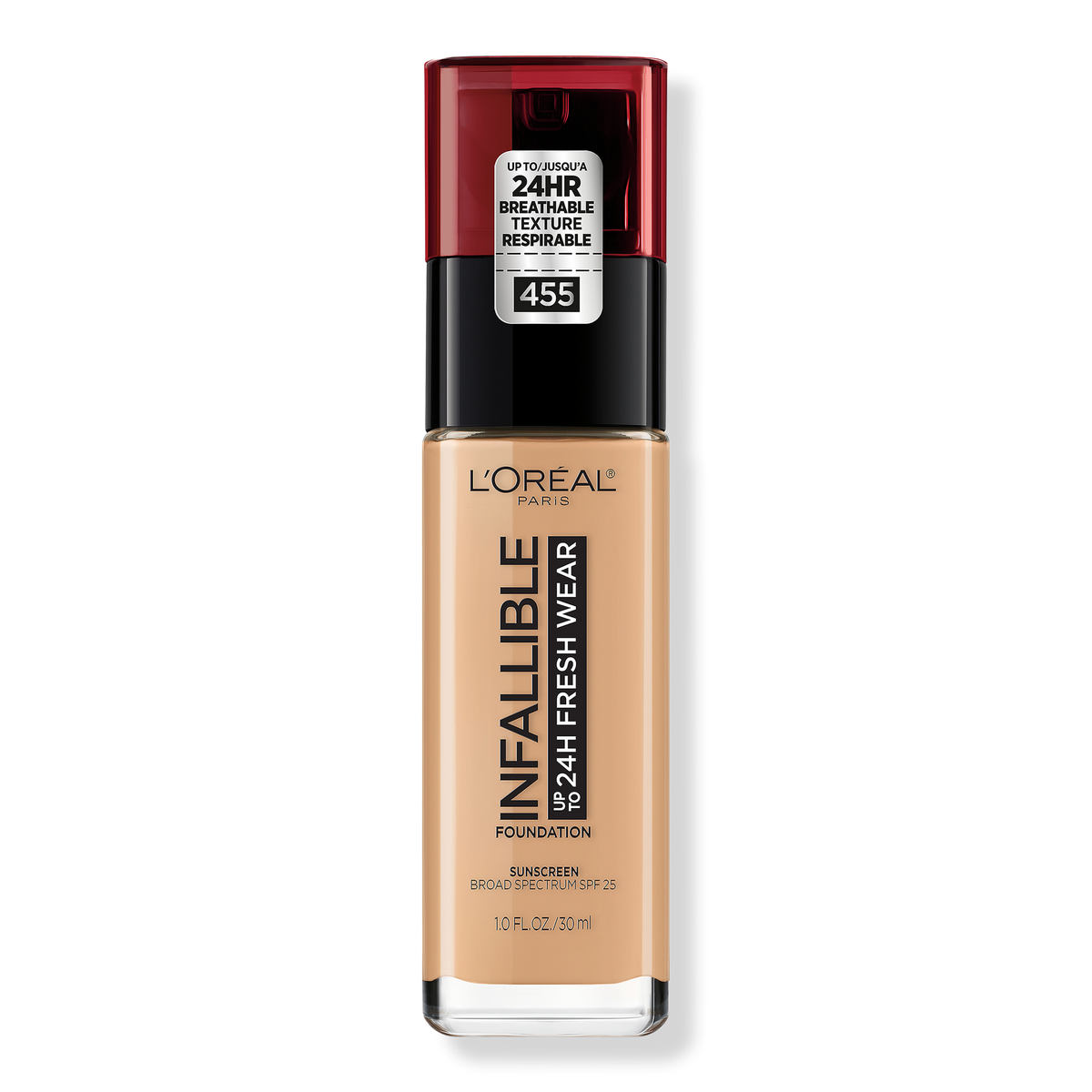 L'Oréal Infallible Fresh Wear 24HR Foundation, 455 Natural Buff, 1 oz