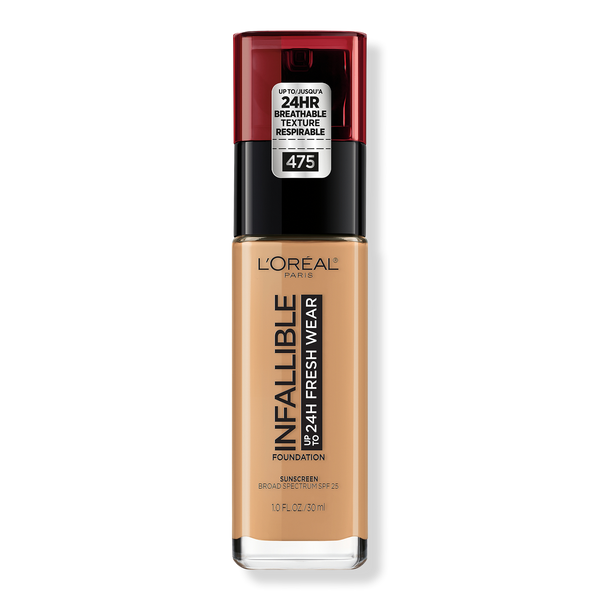 L'Oréal Infallible Fresh Wear 24HR Foundation, 475 Sun Beige, 1 oz